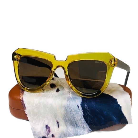 KOMONO Stella Cider/Black Sunglasses NEW yellow cat eye main image 4